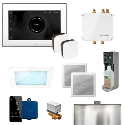 MrSteam Bliss Max Steam Shower Control Package with AromaGlass Steam Head