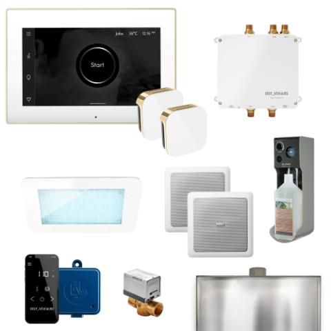 MrSteam Bliss Max Steam Shower Control Package with AromaGlass Steam Head